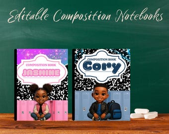 Bearbeitbare Komposition Notebook-Cover-Vorlage: Back to School Canva Design (druckbares Bundle)