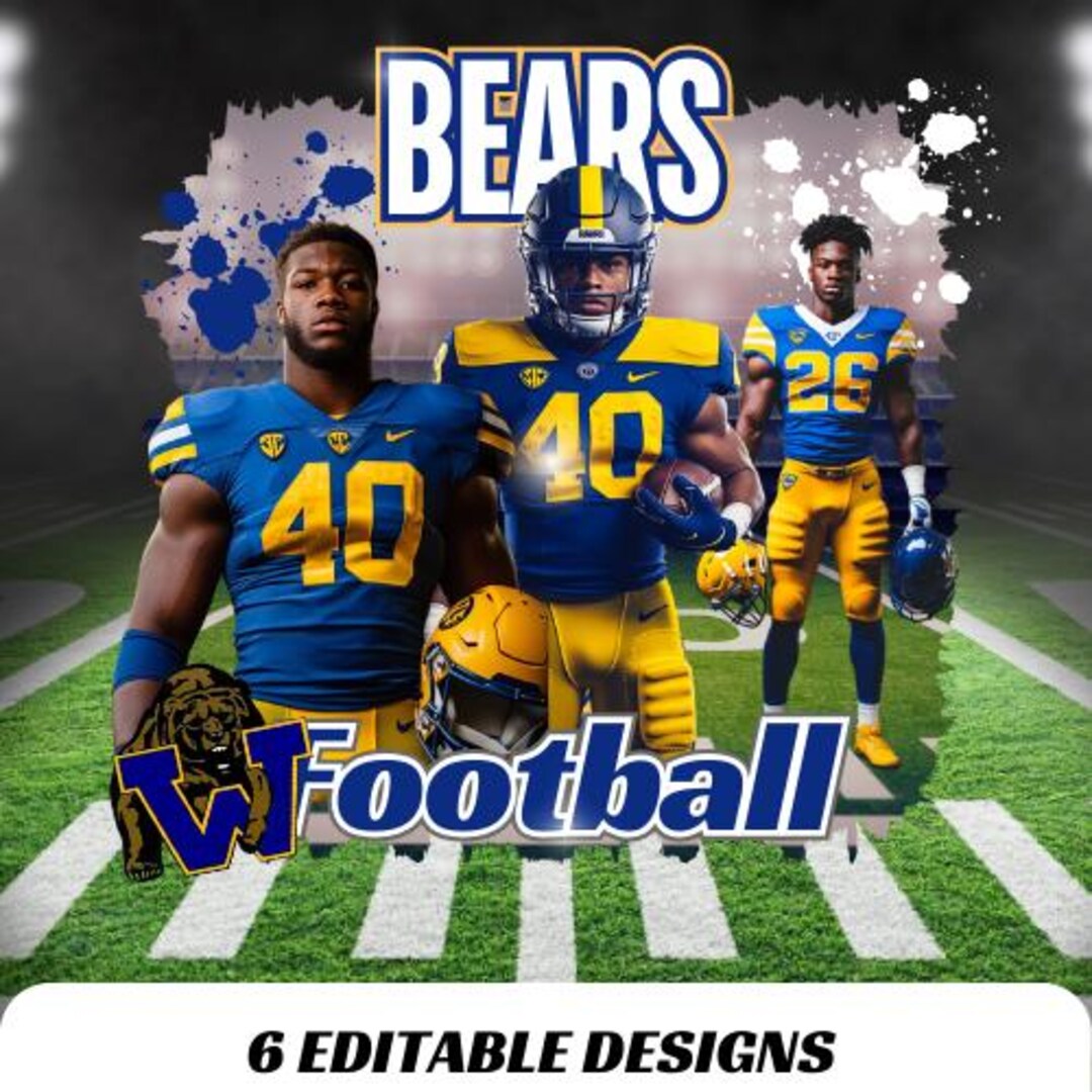 Editable Football Canva Design 6 Pack - Etsy