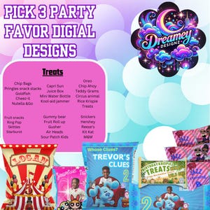 DIY Party Favor Bundle | Editable Digital Templates | Birthday Favor Boxes, Chip Bags & More