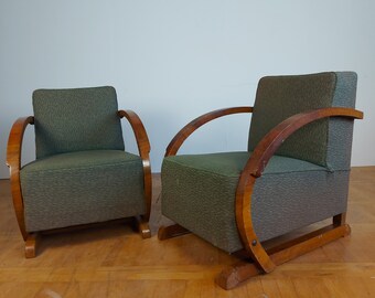 Pair of French art-deco armchairs 1960s