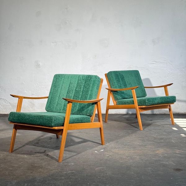 Fauteuil à fuseaux vert style Mid-Century, années 1960