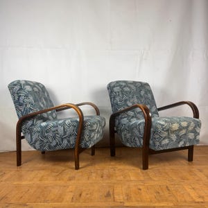 Paar tschechoslovakische Interier Art-Deco-Sessel 1960er Jahre