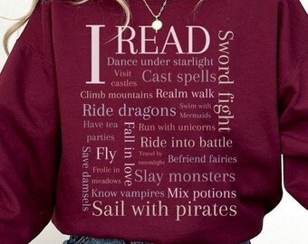 Read fantasy bookish Crewneck Sweatshirt, gift for romantasy readers, book ish merch