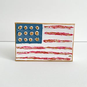 Handmade Textured American Flag Canvas: Rustic Patriotic Wall Art