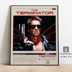 The Terminator Minimalist Movie Poster | Icon Cinema Series | Reimagined Art Print | Modern Wall Art | Home Décor