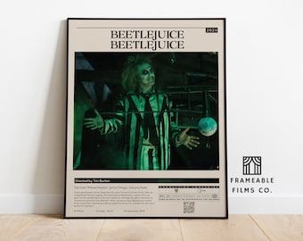 Beetlejuice Beetlejuice Minimalist Movie Poster | Icon Cinema Series | Reimagined Art Print | Modern Wall Art | Home Décor