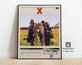X minimalistische filmposter | Icoon bioscoopserie | Opnieuw ontworpen kunstprint | Moderne kunst aan de muur | Huisdecoratie