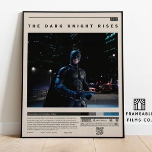 Póster minimalista de la película The Dark Knight Rises / Serie Icon Cinema / Impresión artística reinventada / Arte mural moderno / Decoración del hogar
