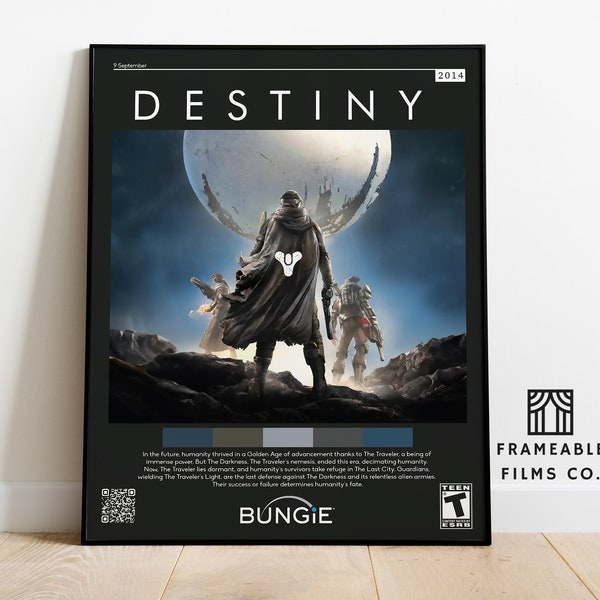 Destiny Video Game Art Print | Gaming Icon Series | Reimagined Minimalist Poster | Modern Wall Art | Home Décor