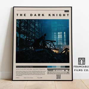 Cartel de la película minimalista del Caballero Oscuro / Serie Icon Cinema / Impresión de arte reinventado / Arte moderno de la pared / Decoración del hogar