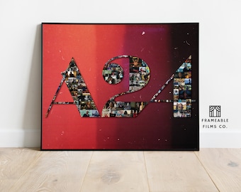 A24 Cinema Mosaic Exclusive Print - Artisanal Film Reel - Collector's Edition in Vivid Color & Classic Monochrome