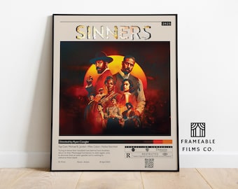 Sinners Minimalist Movie Poster | Icon Cinema Series | Reimagined Art Print | Modern Wall Art | Home Décor