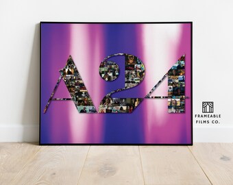 A24 Cinema Mosaic Exclusive Print - Artisanal Film Reel - Collector's Edition in Vivid Color & Classic Monochrome