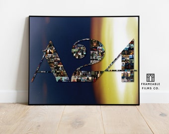 A24 Cinema Mosaic Exclusive Print - Artisanal Film Reel - Collector's Edition in Vivid Color & Classic Monochrome