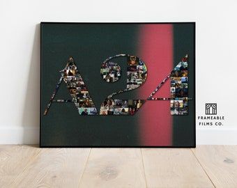 A24 Cinema Mosaic Exclusive Print - Artisanal Film Reel - Collector's Edition in Vivid Color & Classic Monochrome
