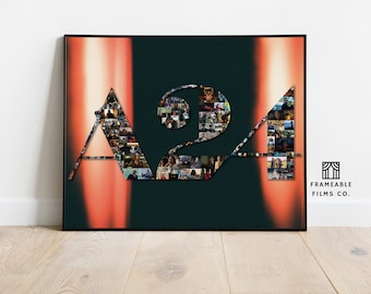 A24 Cinema Mosaic Exclusive Print - Artisanal Film Reel - Collector's Edition in Vivid Color & Classic Monochrome