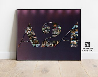 A24 Cinema Mosaic Exclusive Print - Artisanal Film Reel - Collector's Edition in Vivid Color & Classic Monochrome