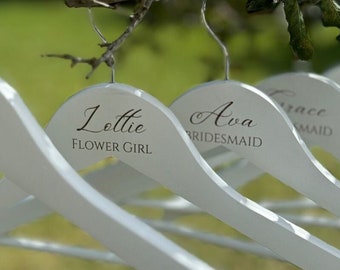 Bridesmaid Hangers, Wooden Bridal Dress Hanger, Wedding Hangers for Bride, Personalised Hanger, Bridal Party Hangers, Wedding Gift