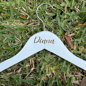 Bridesmaid Hangers, Wooden Bridal Dress Hanger, Wedding Hangers for Bride, Personalised Hanger, Bridal Party Hangers, Wedding Gift image 3