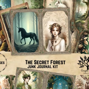 Secret Forest Junk Journal Kit: Elven Fairy Printable Pages (Digital Download)