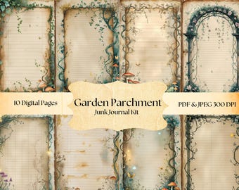 Garden Parchment Junk Journal Kit: Floral Ephemera (Digital Download)