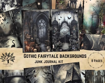 Gothic Fairytale Junk Journal Kit: Dark Fantasy Scrapbook Paper (Digital Download)