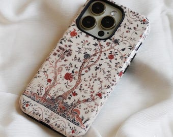 Vintage Rose Branch Art Phone Case | Cultural Art iPhone Cover | Islamic Phone Case | Unique Gift for Her & Wife | MagSafe Compatible