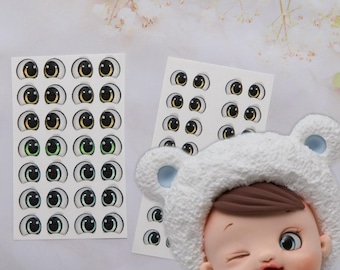 Adhesive Resin Eyes - V406 for Cold Porcelain, Clay, Foam, Paper, and Felt. 3D eyes adhesive stickers supplies
