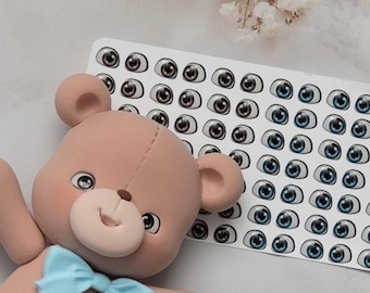 Adhesive Resin Eyes - V370 63 pairs - for Cold Porcelain, Clay, Foam, Paper, and Felt. 3D eyes adhesive stickers supplies