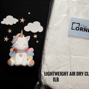 White Lightweight air dry Modeling Clay (1lb) for Crafting, Fake Bakes
