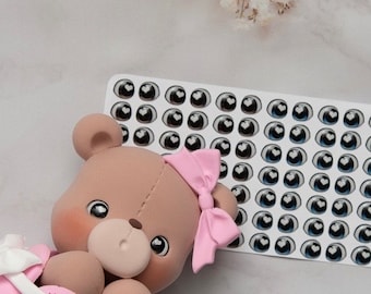 Adhesive Resin Eyes - V276 63 pairs - for Cold Porcelain, Clay, Foam, Paper, and Felt. 3D eyes adhesive stickers supplies