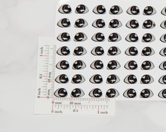 Adhesive Resin Eyes - V264 63 pairs - for Cold Porcelain, Clay, Foam, Paper, and Felt. 3D eyes adhesive stickers supplies