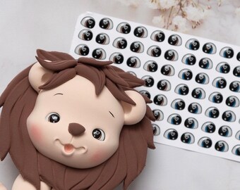Adhesive Resin Eyes - V364 63 pairs - for Cold Porcelain, Clay, Foam, Paper, and Felt. 3D eyes adhesive stickers supplies