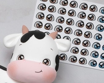 Adhesive Resin Eyes - V354 63 pairs - for Cold Porcelain, Clay, Foam, Paper, and Felt. 3D eyes adhesive stickers supplies