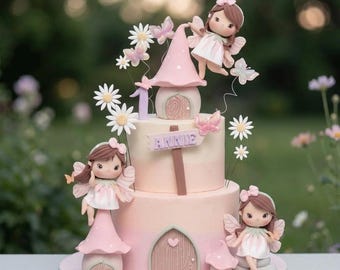 Fairy Cake Topper Mushroom Cake Decoration Made of Lightweight clay