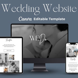 Minimalist Wedding Website Canva Template: Mobile RSVP (Digital Invitation)