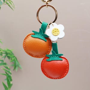 Happy Face Floral Key Chain,Leather bag charm,Cute Smile Flower Bag Charm, Accessories For Purse/Backpack/bag,Gift For her/teacher/mother