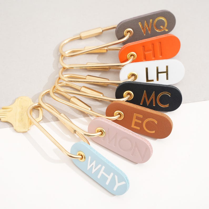 Embossed Keychain Embossed Leather Keychain, Personalized Monogram Key Ring, Handmade - Etsy