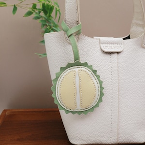 Handgefertigte Leder Orange und Blume Charme, Taschenanhänger aus Leder, süsse Orange Schlüsselanhänger, Taschen Anhänger, Zubehör für Geldbörse/Rucksack/Handtasche