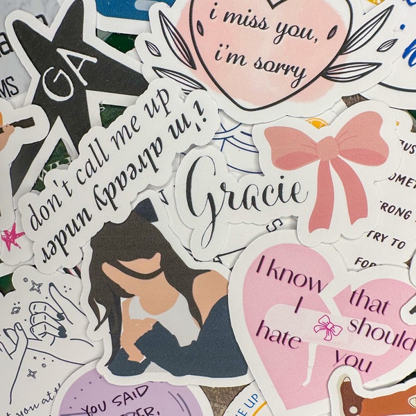 20-delige Gracie Abrams-stickerset | LEES BESCHRIJVING Good Riddance-teksten met matte afwerking tijdperken tour zachte popmuziek fanart