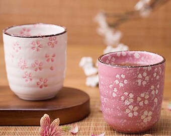 Classic Japanese Cherry Blossom Pattern Ceramic Tea Cup