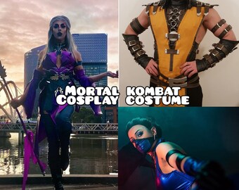 Inspiré du costume de cosplay Mortal Kombat Sindel/ Scorpion/ Scarlet/ Noob Saibot