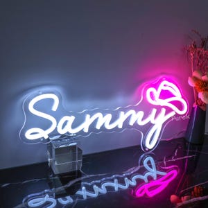 Personalized Cowboy Hat Neon Sign: Western Decor