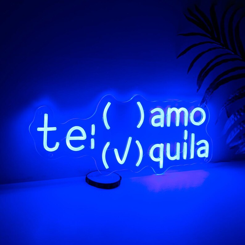 Te Amo Tequilaネオンサイン：LEDカスタムバーデコレーション、面白いウォールアート 画像 2