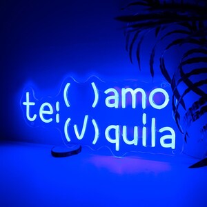 Te Amo Tequilaネオンサイン：LEDカスタムバーデコレーション、面白いウォールアート 画像 5