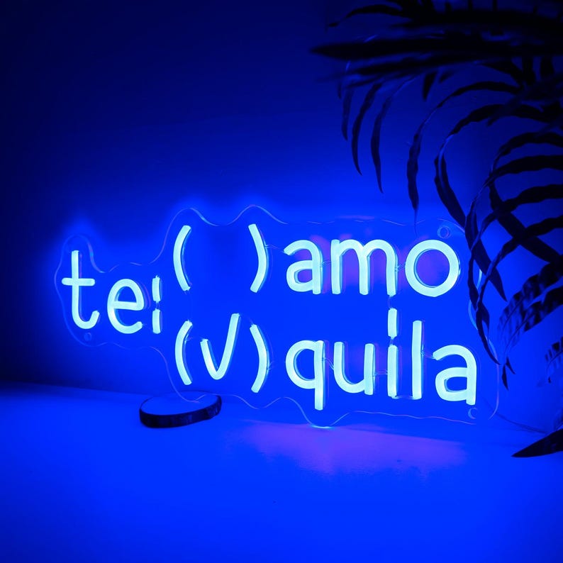 Te Amo Tequilaネオンサイン：LEDカスタムバーデコレーション、面白いウォールアート 画像 5