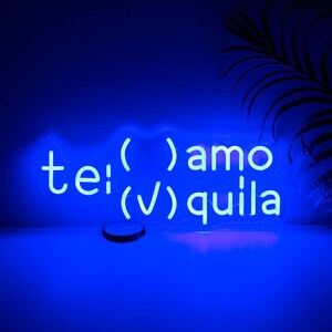 Te Amo Tequilaネオンサイン：LEDカスタムバーデコレーション、面白いウォールアート 画像 3
