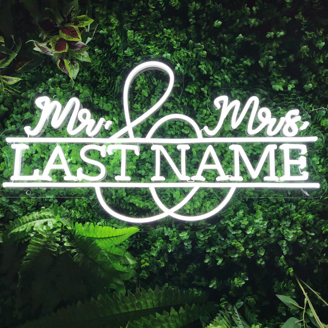 Custom Mr & Mrs Your Family Name Neon Sign,custom Last Name Led Sign ...