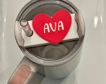 Personalized Stanley Tumbler Tag, 30oz or 40oz Tumbler Nameplate, Stanley Accessories, Tumbler Lid Tag, 3D Printed Nameplate,Valentine&#39;s Day