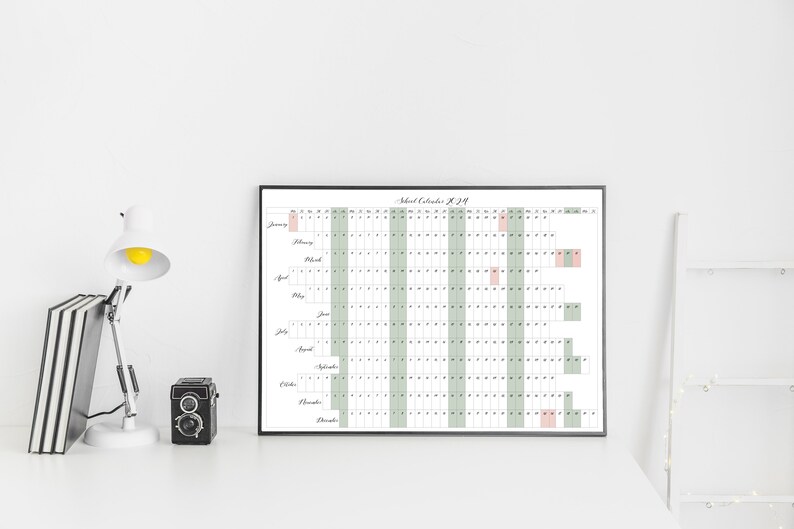 Printable 2024 School Calendar A1, A2 and A3 Sizes Instant PDF Download ...